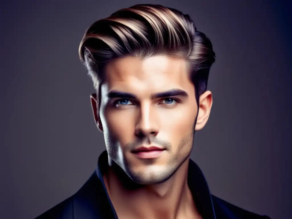 Hombre con rostro ovalado y corte de pelo moderno y despeinado, perfecto para hombres con rostro ovalado