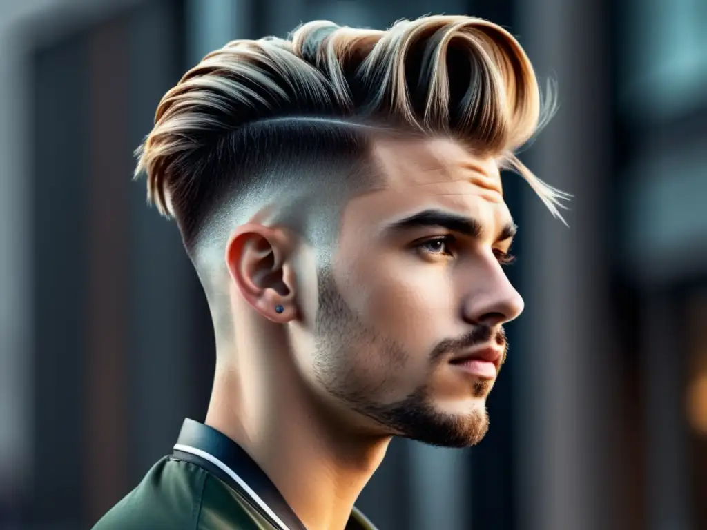 Peinados modernos para hombres: imagen 8k con un joven estilizado y un corte de pelo a la moda