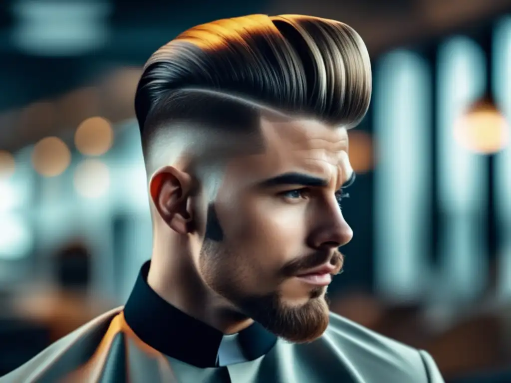 Corte de pelo masculino moderno: hombre con estilo y actitud llevando un undercut elegante y sofisticado