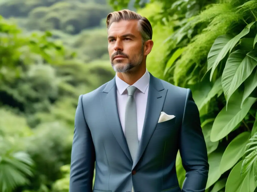 Hombre elegante y consciente con moda sostenible: Estilo y conciencia ecológica