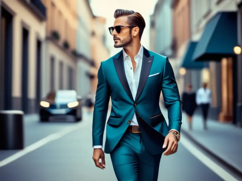 Hombre elegante crea estilo masculino y autoestima en la ciudad