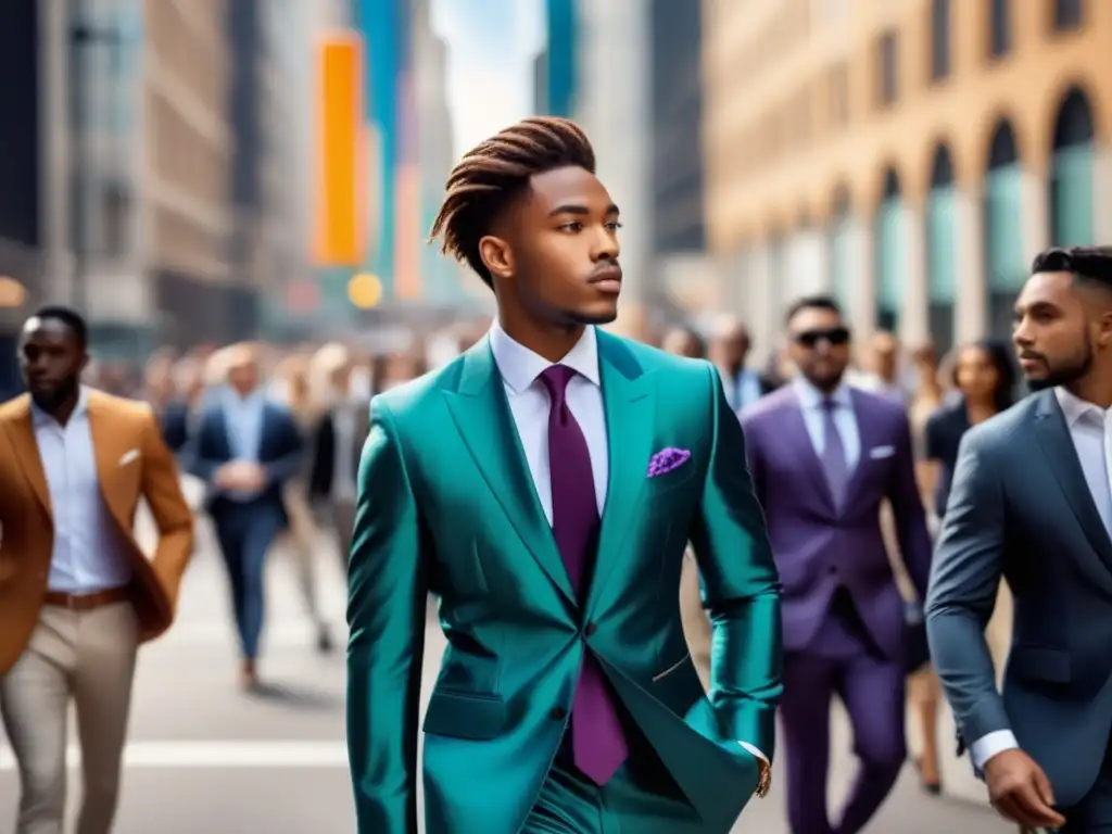 Hombre elegante en la ciudad, destacando la importancia de la moda masculina