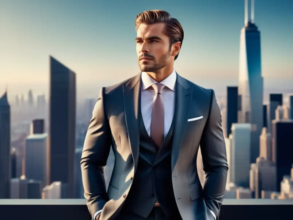 Hombre elegante en traje, capturando estilo masculino en fotos