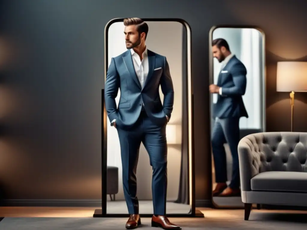 Hombre elegante en espejo: Psicología del estilo masculino