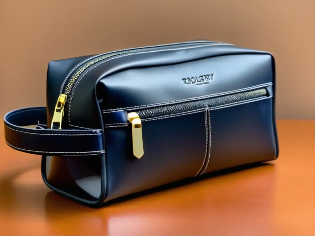 Elegante neceser de viaje para hombres Kit de aseo masculino completo, elegante y organizado, con diseño moderno en cuero de alta calidad