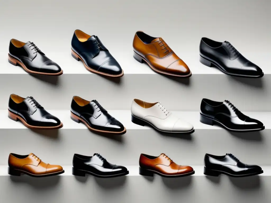 Evolución zapatos masculinos estilo: sandalias antiguas, Oxford clásicos, sneakers modernos y zapatos futuristas