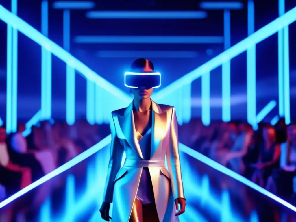 Pasarela de moda futurista en realidad virtual: fusión tecnológica y diseño vanguardista