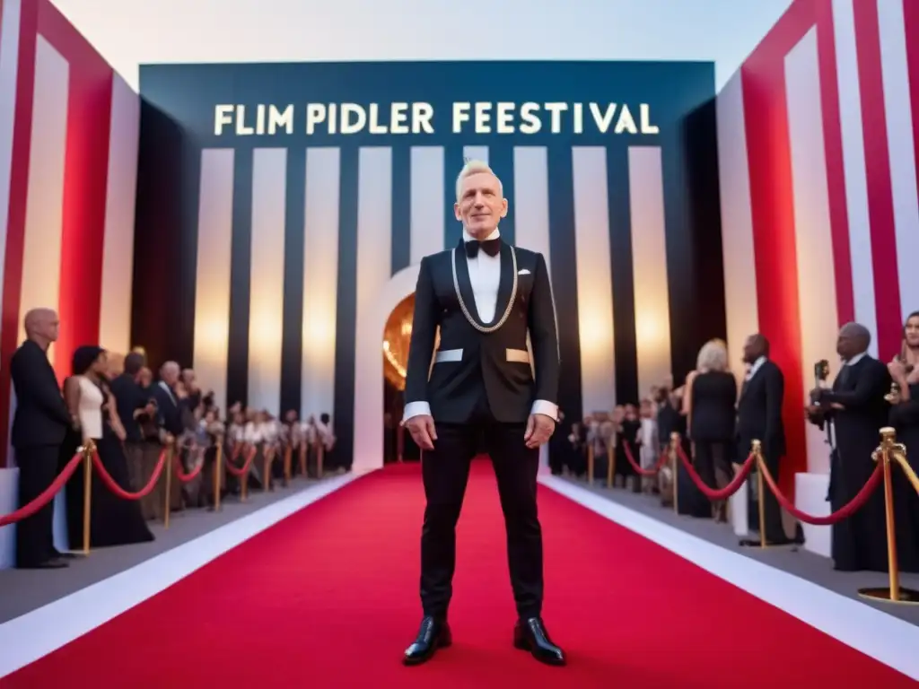 Jean Paul Gaultier en el Quinto Elemento, deslumbrante en la alfombra roja de un festival de cine