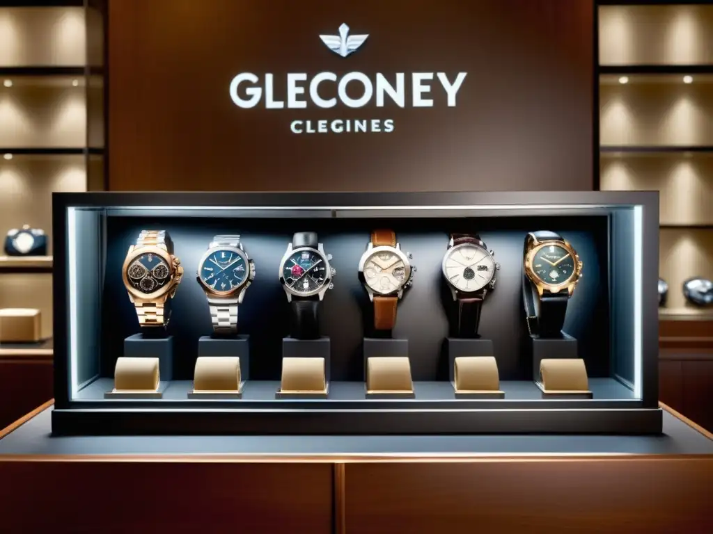 Estilo sofisticado George Clooney moda - Relojes y gafas de sol de alta calidad en una elegante exhibición