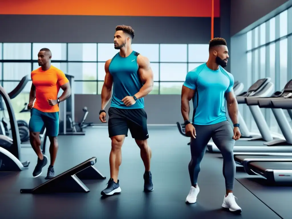 Beneficios del activewear para hombres en un moderno gimnasio