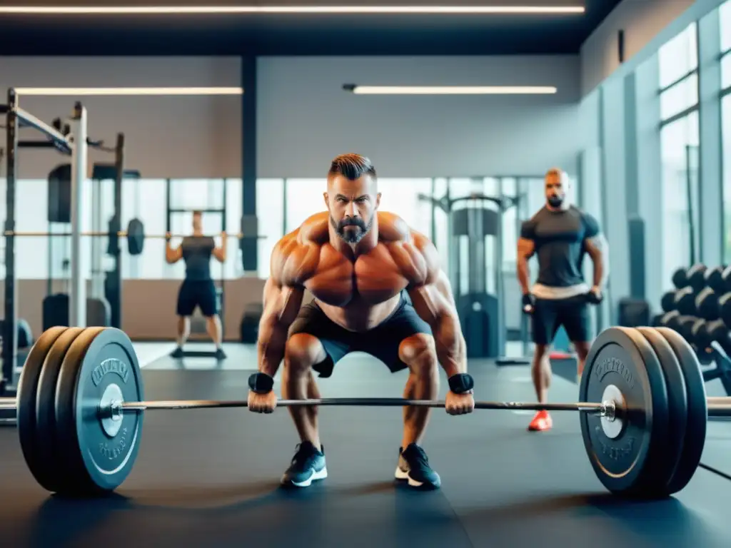 Gimnasio moderno con equipo de alta tecnología y personas de diferentes edades y orígenes participando en actividades cardio