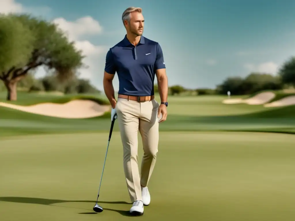 Ropa de golf para hombre elegante y funcional en una imagen 8k de alta calidad