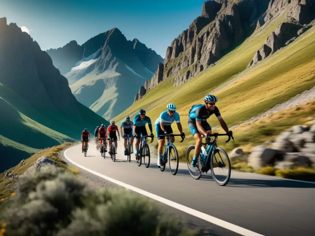 Beneficios del ciclismo para hombres en una impresionante imagen 8k de ciclistas recorriendo un paisaje montañoso