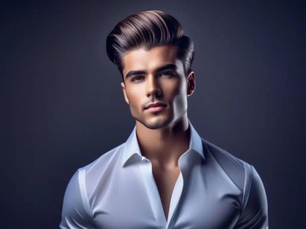 Beneficios protectores térmicos cabello hombre - Joven con cabello estilizado y saludable, mirando confiado a la cámara