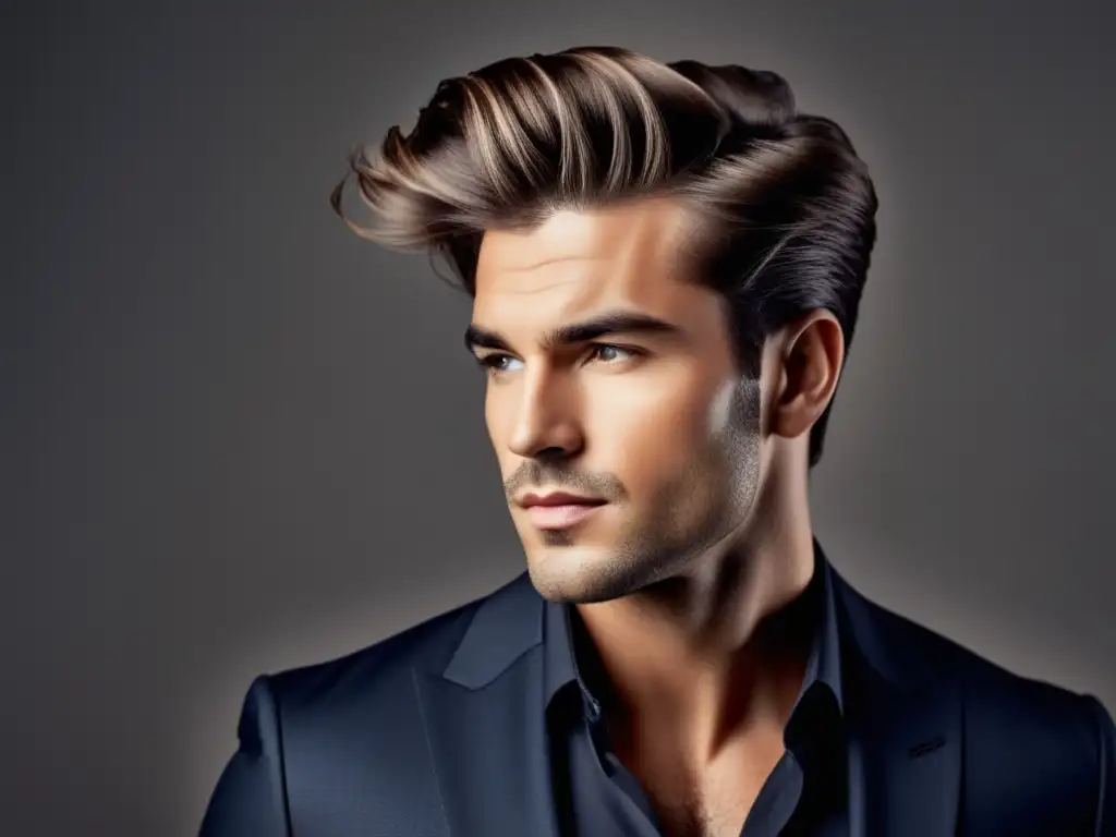 Hombre moderno con cabello perfectamente arreglado y productos de acabado para el cabello masculino -