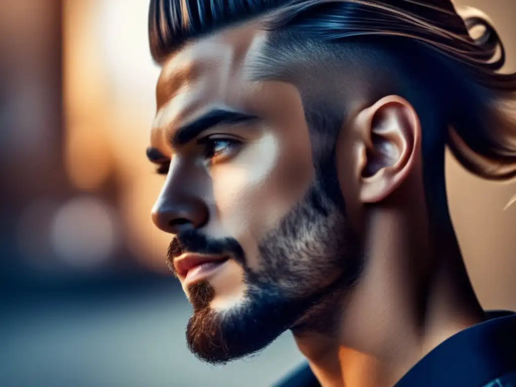 Hombre con cabello perfectamente estilizado y libre de frizz, mostrando beneficios y usos de productos antifrizz masculinos