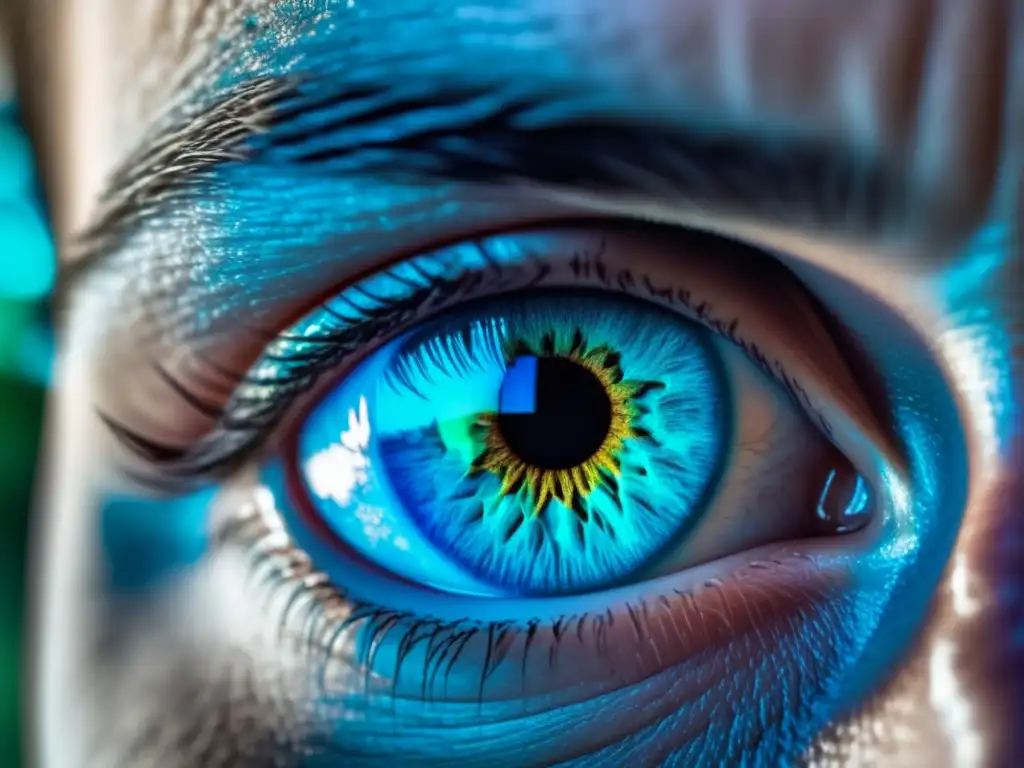 Hombre con salud ocular: ojos azules y expresión confiada