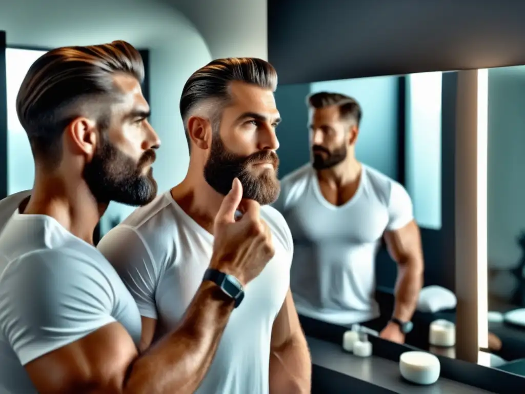 Hombre seguro con estilo y cuidado de la piel - Cambio de estilo masculino vida