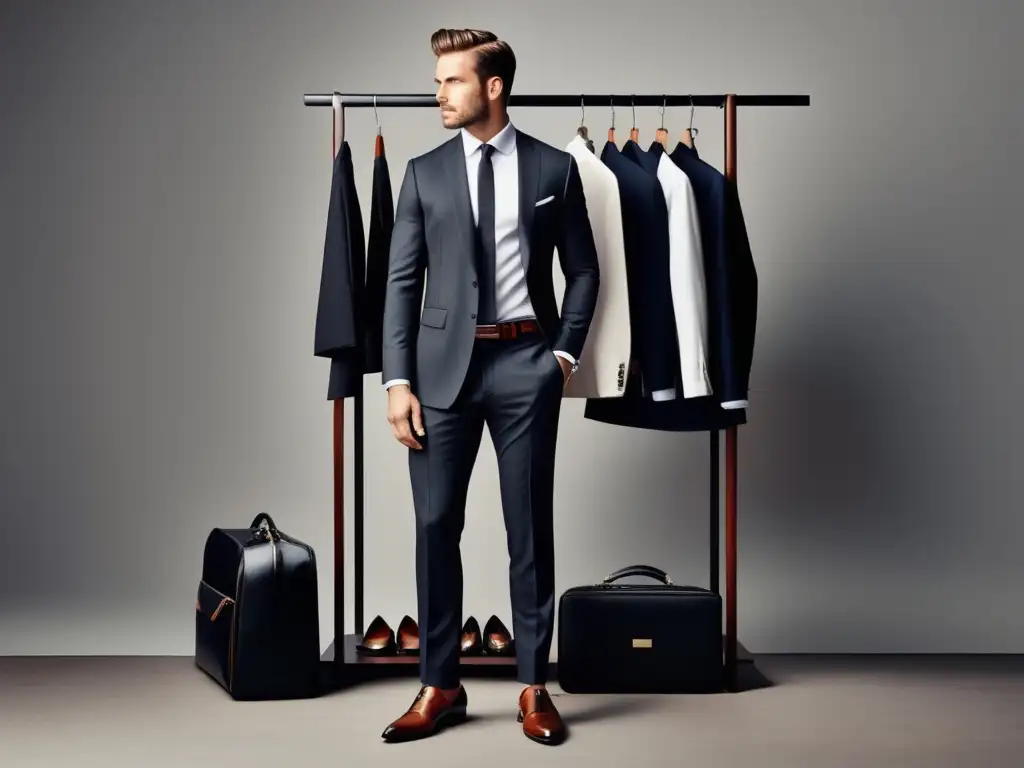 Hombre moderno con guardarropa de viaje: trucos de embalaje y estilo