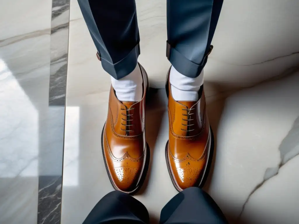 Zapatos masculinos elegantes en un entorno sofisticado