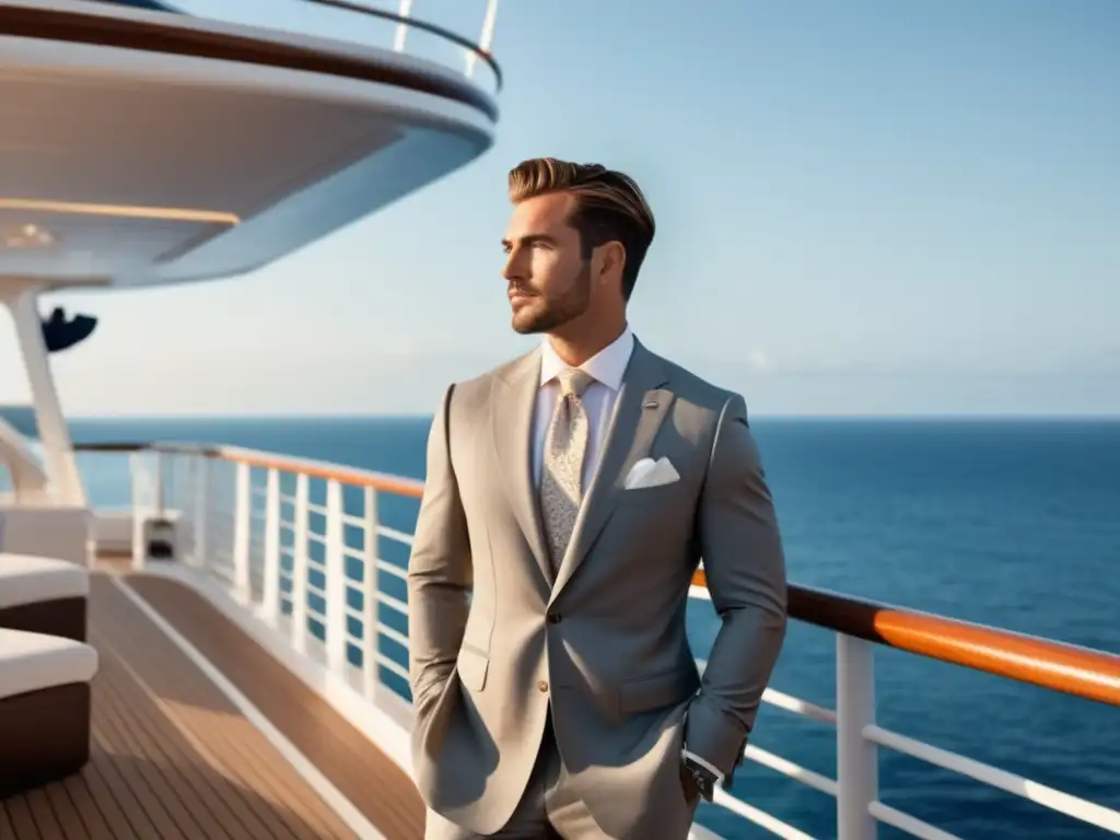 Hombre elegante en crucero, moda masculina para crucero elegante