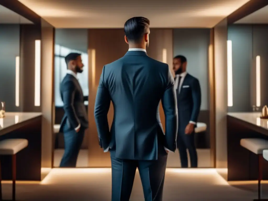 Hombre elegante mejora autoestima con moda masculina