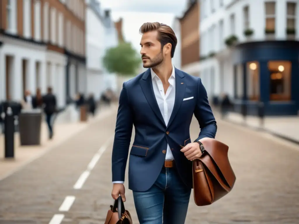 Hombre seguro de sí mismo en moda masculina urbana elegante - Moda masculina autoestima vestir