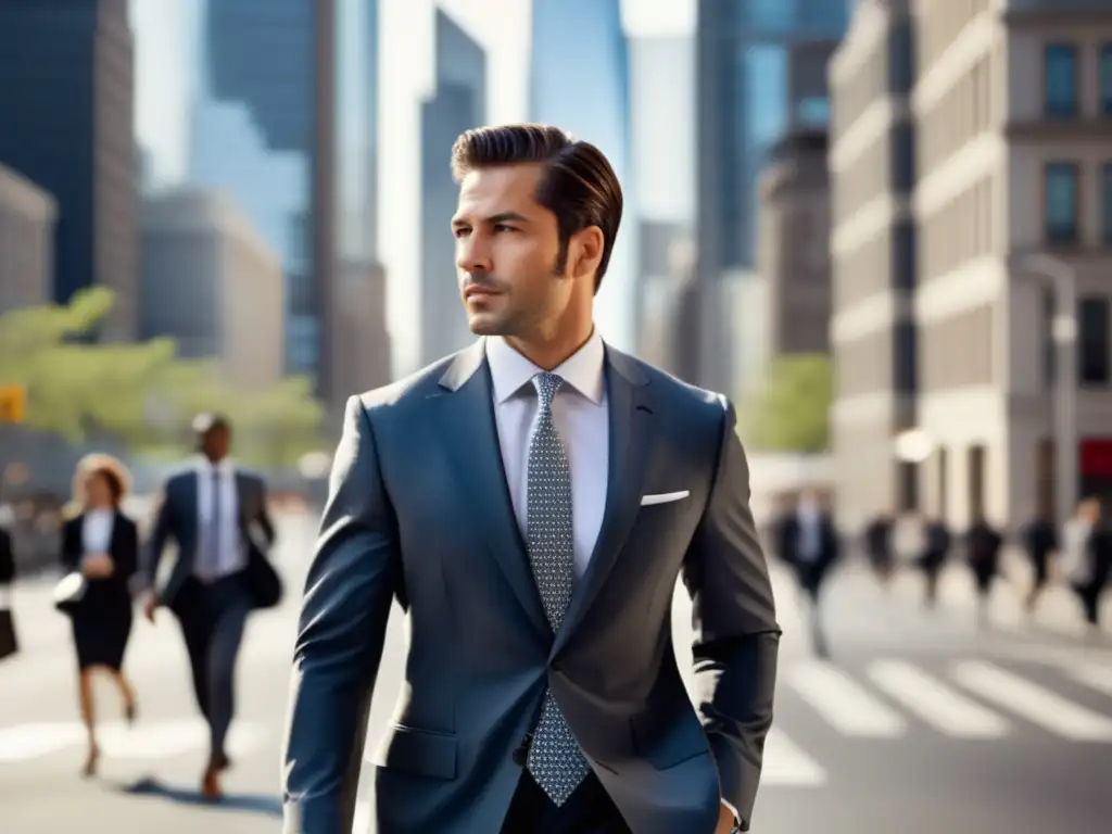 Hombre elegante caminando por la ciudad Hombre elegante caminando por la ciudad, moda masculina y tendencias urbanas