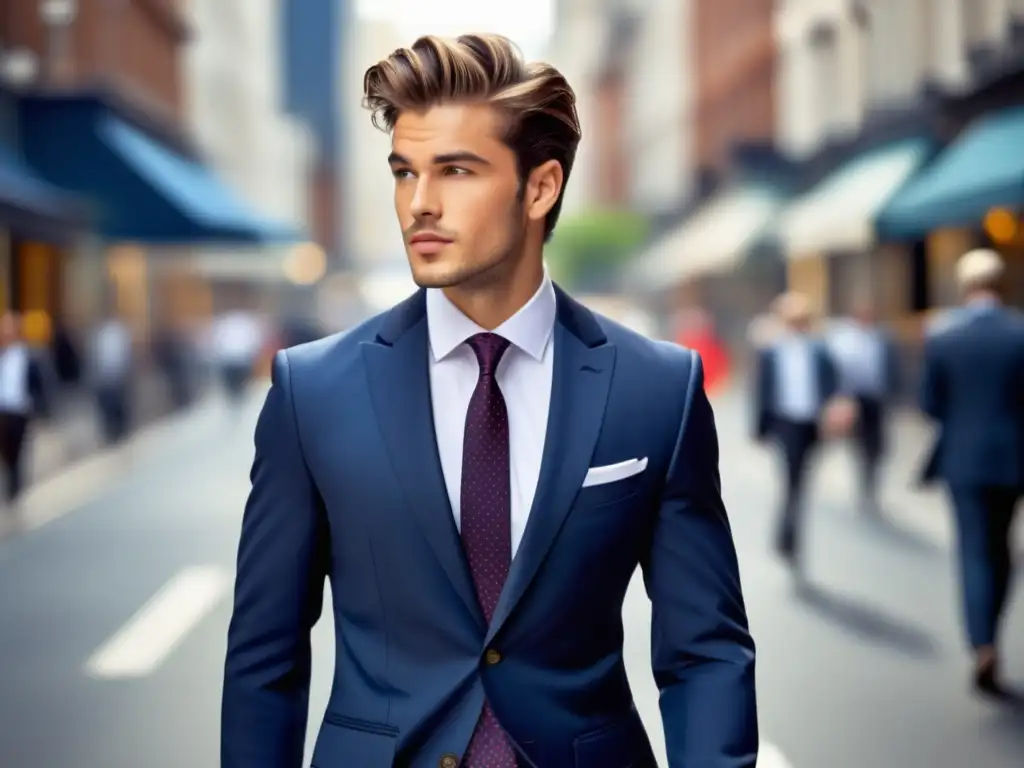 Joven elegante muestra tendencias moda masculina y autoestima en la ciudad