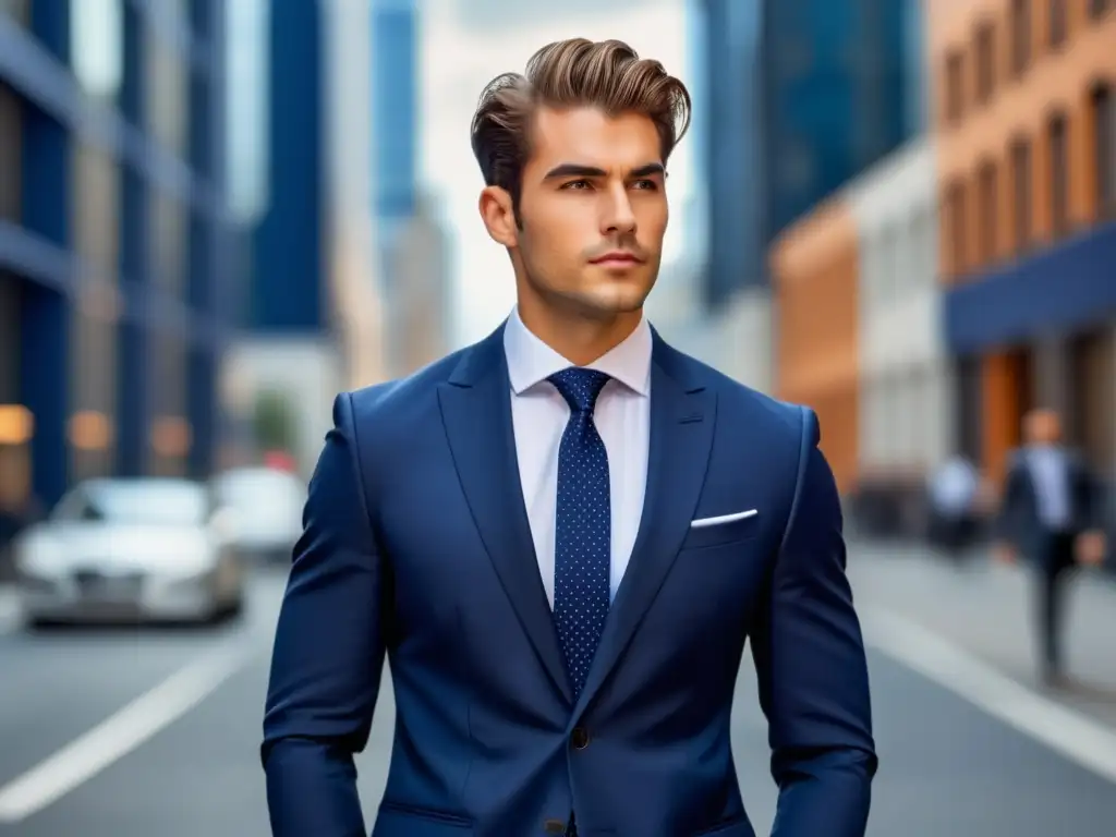 Moda masculina: hombre elegante en el contexto urbano con estilo y confianza