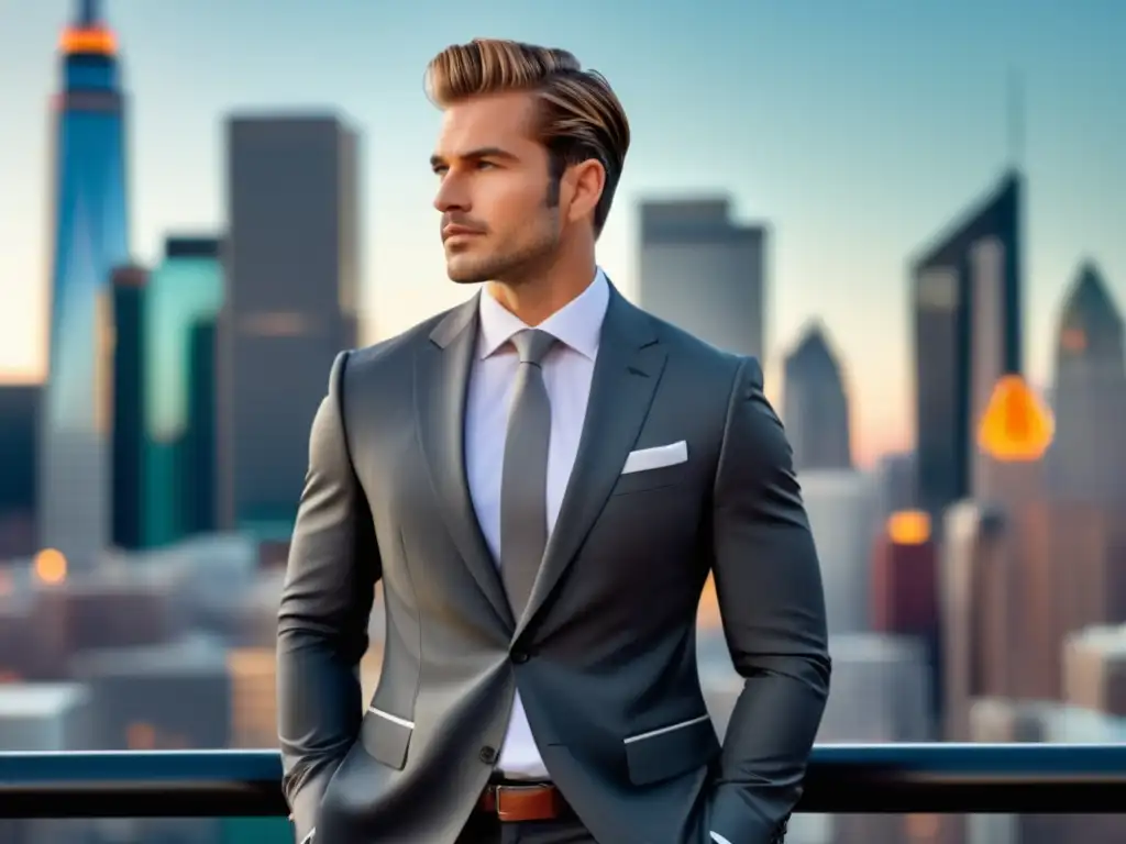 Hombre elegante en la ciudad, estilo personal moda masculina