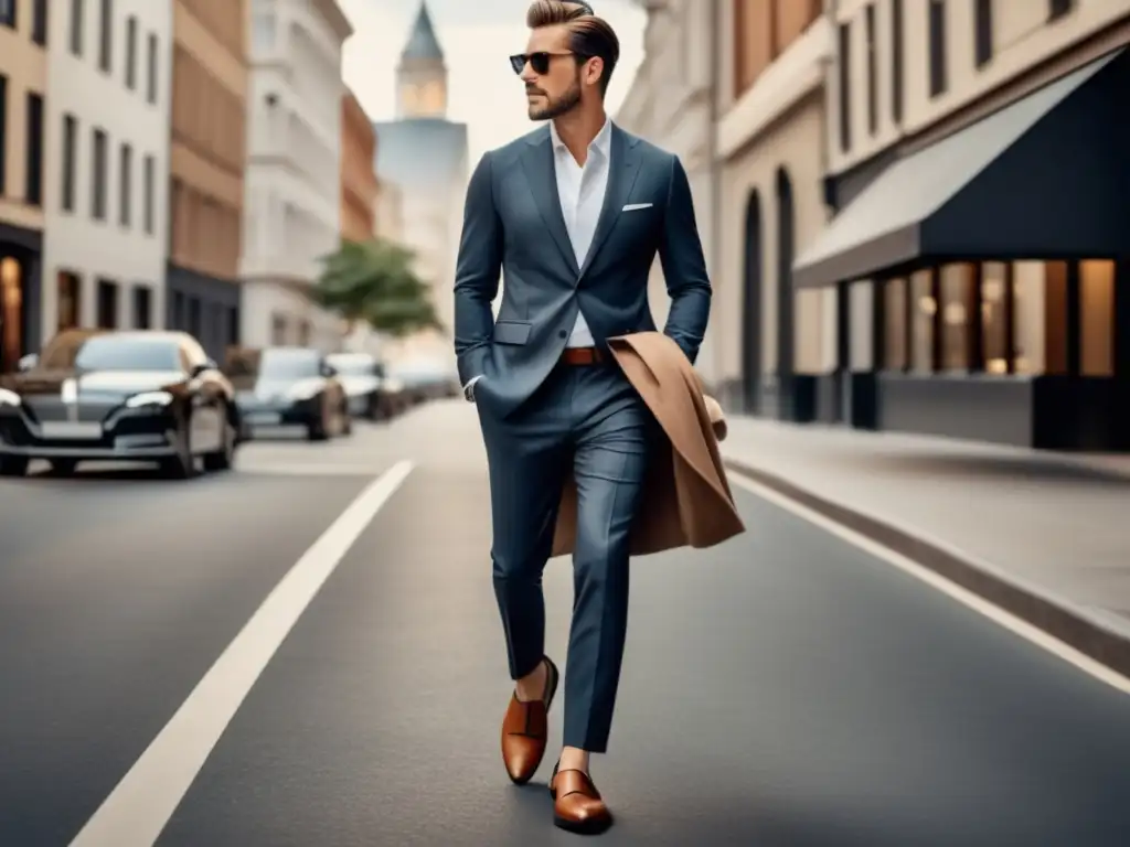 Hombre moderno con loafers de alta calidad en ciudad - Tipos de loafers para hombres modernos