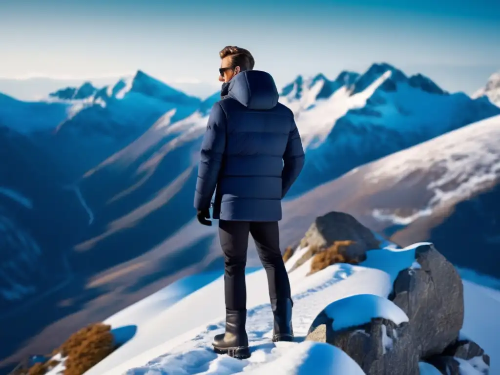 Hombre elegante en las montañas Hombre moderno en la montaña: Consejos de moda para hombres en la montaña