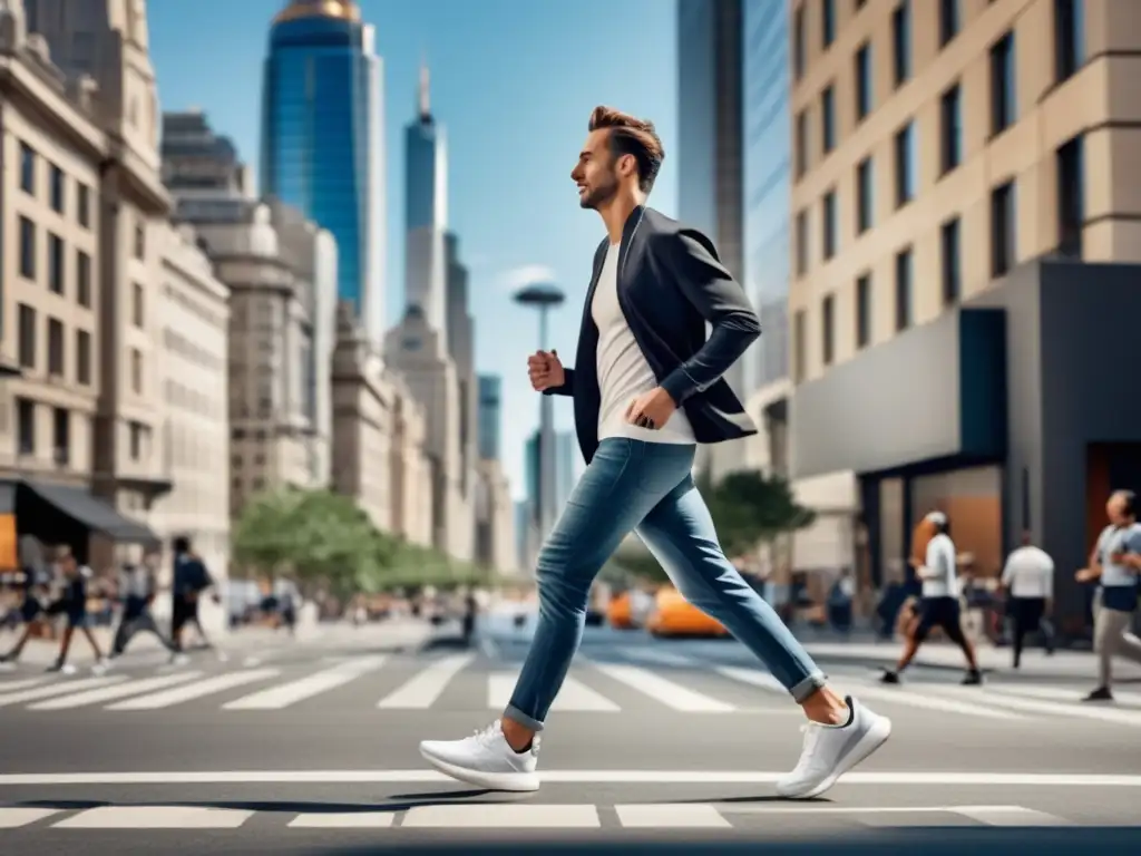 Hombre elegante en movimiento con tenis cómodos: Mejores tenis cómodos para hombre en movimiento