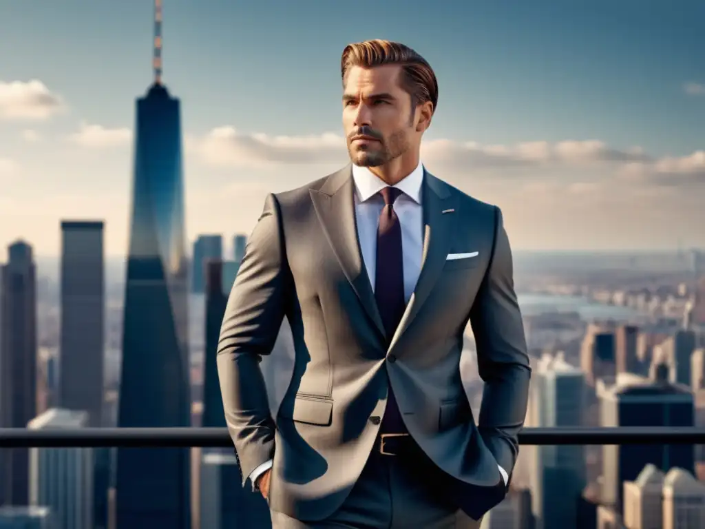 Elegante hombre en traje a medida, destacando la importancia del diseño en prendas masculinas