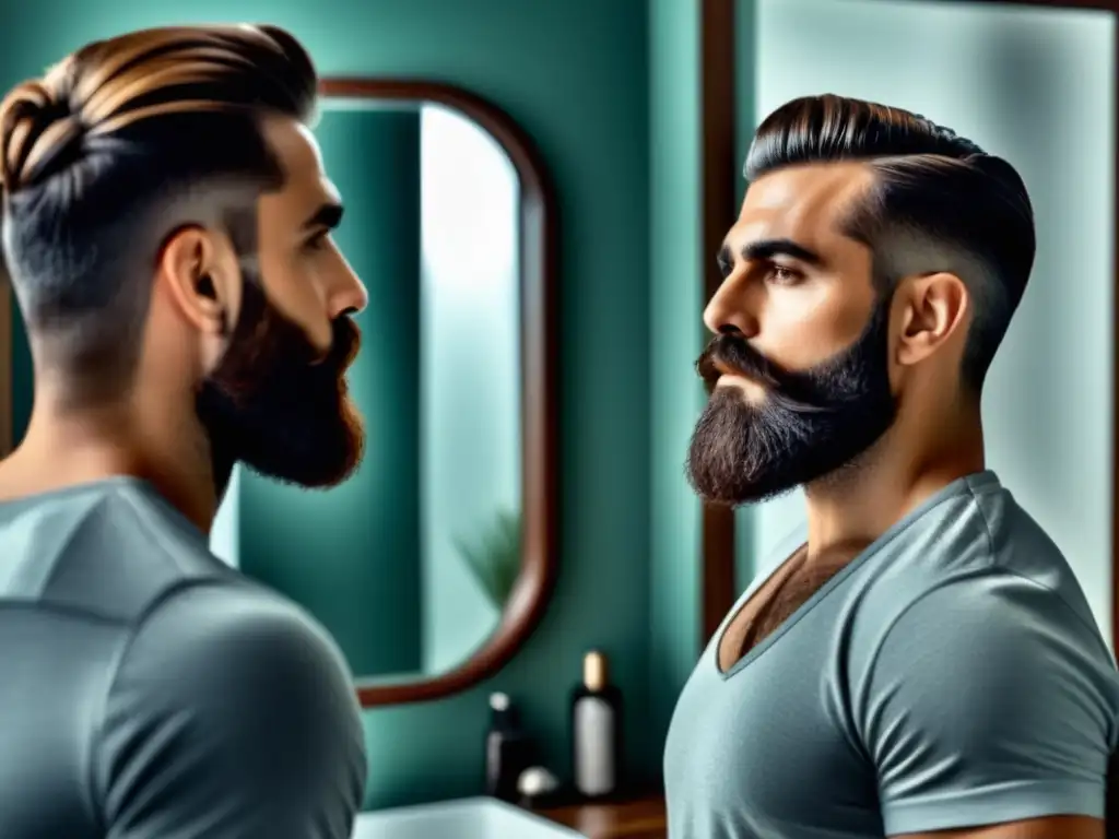 Hombre elegante con barba y estilo, reflejando beneficios de la salud óptima en hombres