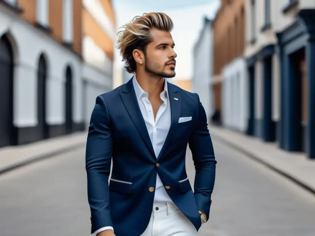 Hombre de moda mezcla estilos en la ciudad - Estilos de moda masculina mezclados