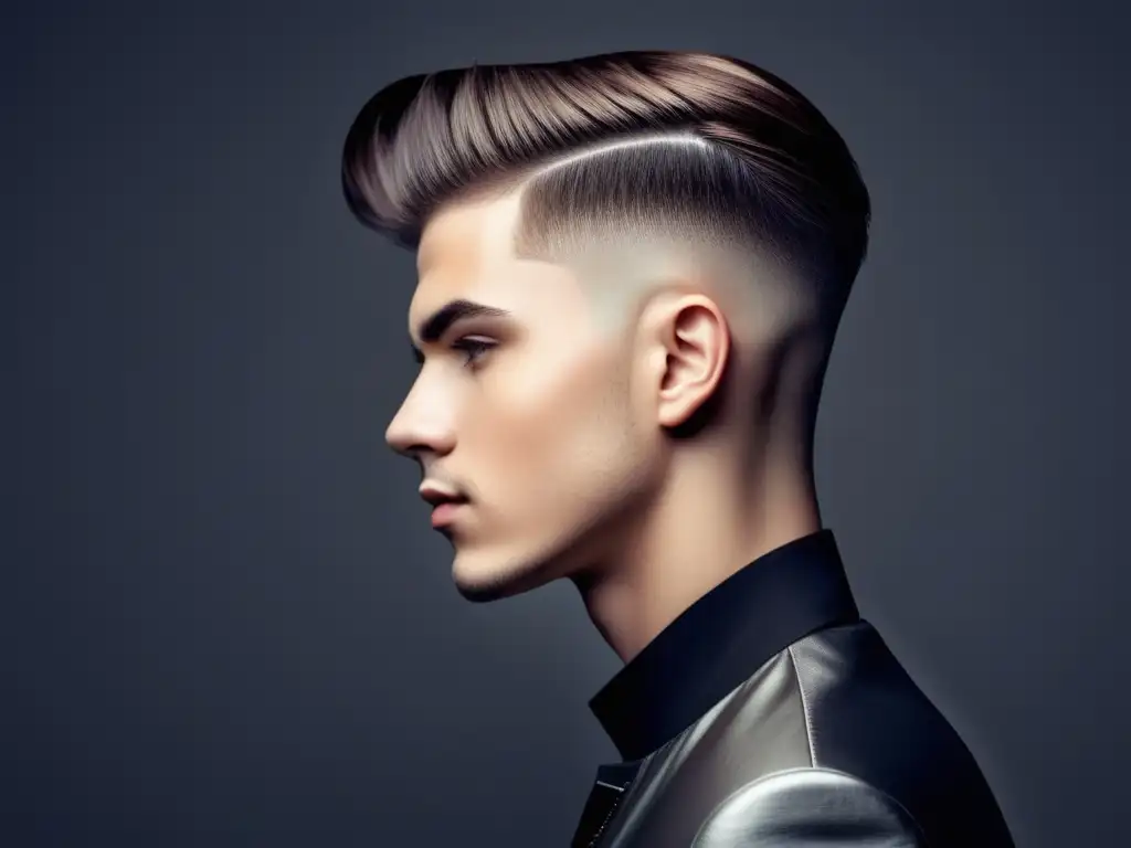 Peinados modernos para hombres con cabello corto: joven con corte de pelo contemporáneo y trendy