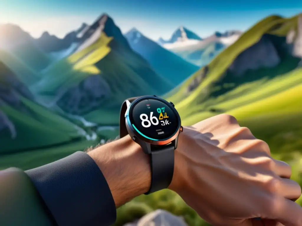 Hombre moderno con smartwatch negro, gadgets de moda y actividades al aire libre