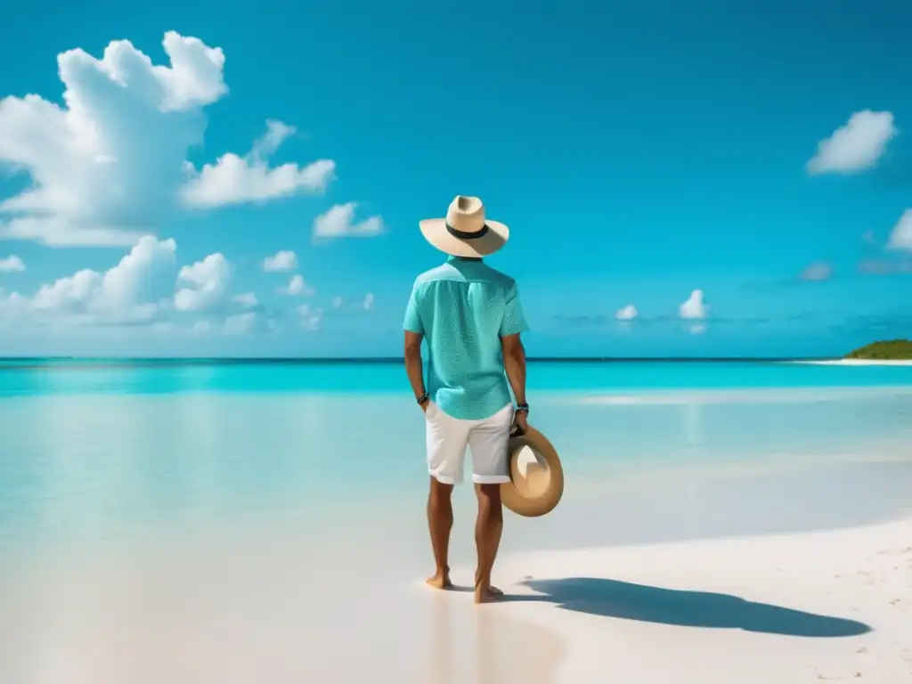 Ropa de viaje para hombres en la playa