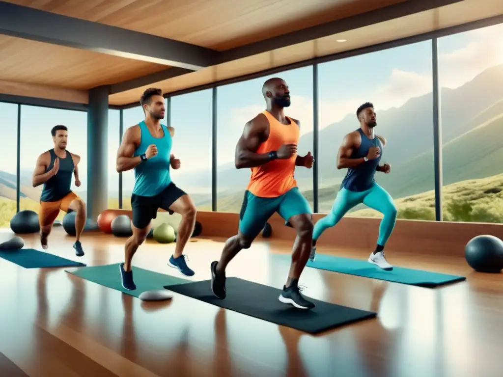 Activewear hombres: Pros y contras, imagen 8k de hombres atléticos realizando distintas actividades fitness en entornos diversos