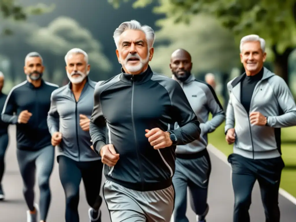 Hombres mayores de 60 años en actividades de ejercicio