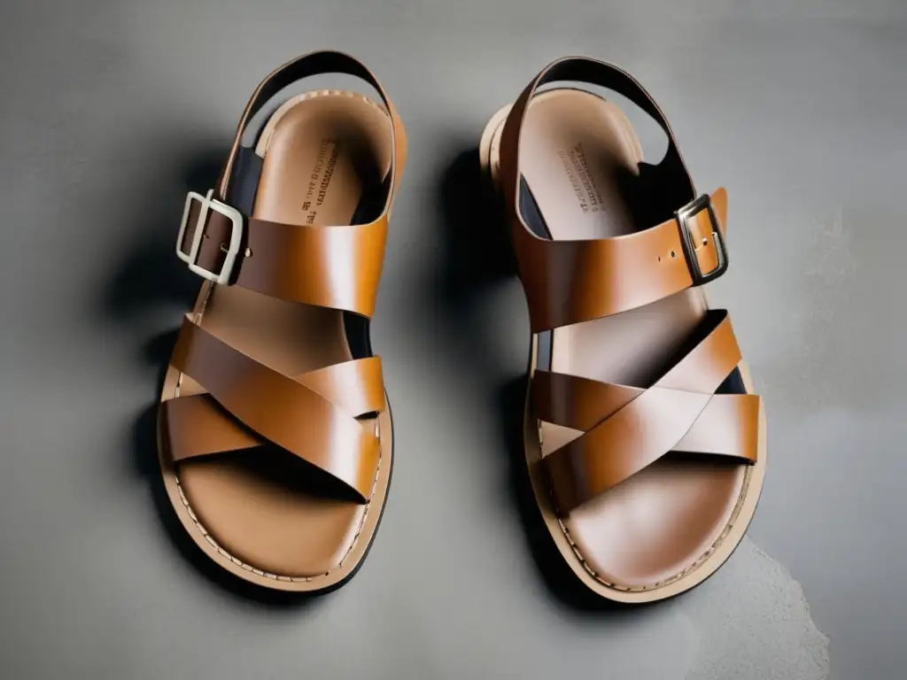 Sandalias masculinas de moda: detalle y estilo en tono neutro