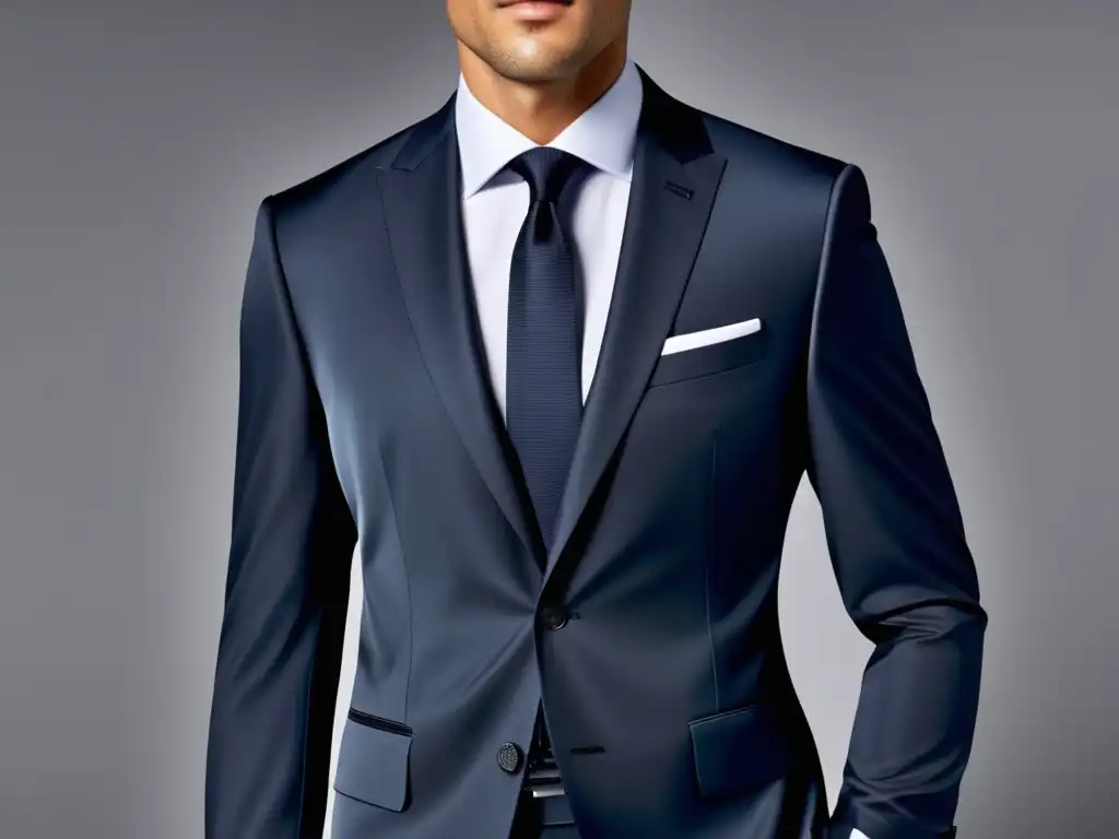 Tendencias moda masculina Hugo Boss: Traje elegante y moderno, con detalles intrincados y corte impecable