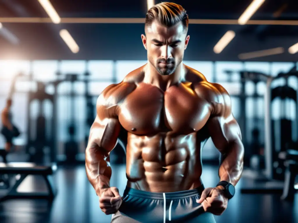 Hombre en gimnasio realizando ejercicios para abdomen definido