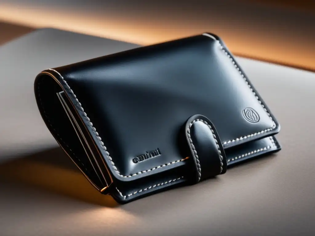 Cartera de cuero negro moderna con compartimentos múltiples - Estilos de carteras para hombres