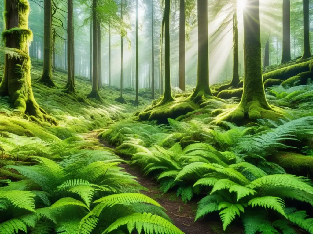 Bosque verde exuberante con árboles altos y río cristalino - Impacto ambiental industria textil