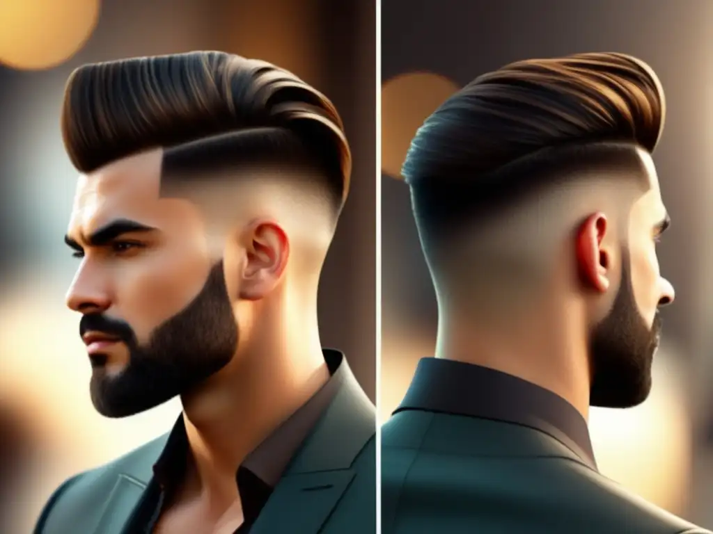 Cortes de pelo para rostro redondo: Hombre con peinado hacia un lado, corte limpio y moderno para realzar facciones