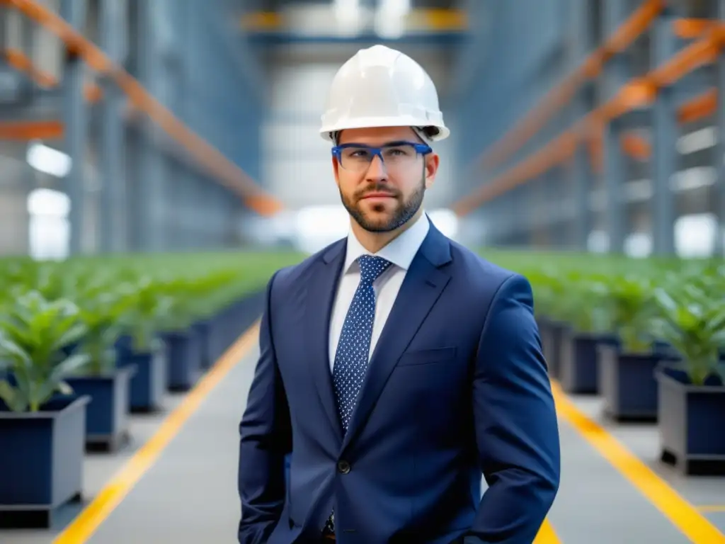 Tendencias moda masculina técnico operaciones en moderna planta industrial