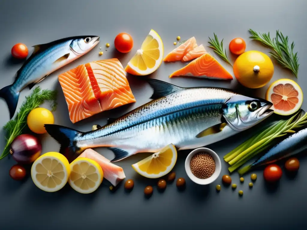 Beneficios de una alimentación equilibrada en hombres con omega3, frutas, verduras y cocina moderna